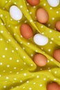 White and brown eggs for easter. Royalty Free Stock Photo