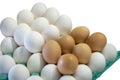 White & brown eggs on white isolated background Royalty Free Stock Photo