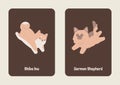 White Brown Gray Cute Illustrated Dog Breed Flashcard - 6