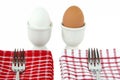 White and brown hard boiled eggs
