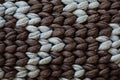 White and brown knitting wool texture background. Royalty Free Stock Photo