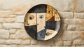 Cubist-inspired Plate With Phoenician Art And Rustic Still Life