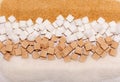 White and brown sugar Royalty Free Stock Photo