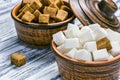 White and brown sugar Royalty Free Stock Photo