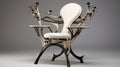 Organic Architecture Inspired Wood Chair With Skeleton And Carved Branches