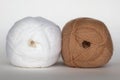 White and brown yarn