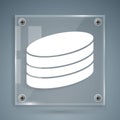 White Brownie chocolate cake icon isolated on grey background. Square glass panels. Vector