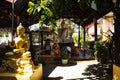 White buddha god statue for thai people and foreign traveler travel visit and respect praying bless with holy mystery at Wat Song