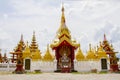 White buddha with naga covered the back Royalty Free Stock Photo