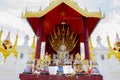 White buddha with naga covered the back Royalty Free Stock Photo