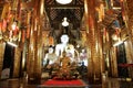 White Buddha statue in Inthakhin Sadue Muang Temple