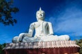 The White buddha status on blue sky background Royalty Free Stock Photo