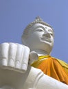 White Buddha, Wat Yai Chai Mongkol, Ayutthaya Royalty Free Stock Photo