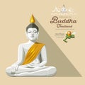 White Buddha and yellow robe of Thailand Royalty Free Stock Photo