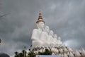 White buddhism Sit and Meditation with Background Cloudy