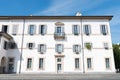 White building facade in Gorgonzola, Lombardy, Italy Royalty Free Stock Photo