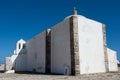 White building inside the Fortress at Sagres. Church of Our lady of Grace. Portugal