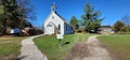 White building of St. George's Anglican Church in Ball's Falls, ON, Canada Royalty Free Stock Photo
