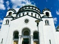 White building of a Temple of Saint Sava on a sunny day, Belgrade, Serbia Royalty Free Stock Photo