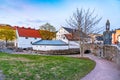 White building of Uppland museum in Uppsala, Sweden