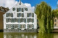 A white building by the river Nete in Lier, Belgium Royalty Free Stock Photo