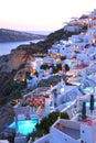 White buildings on the cliffs at Oia in Santorini Royalty Free Stock Photo