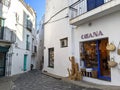 White buildings and narrow streets in Spanish town