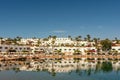 White buildings and a recreation area by the red sea Royalty Free Stock Photo