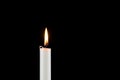 A white burning candle