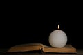 White burning candle Royalty Free Stock Photo