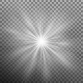 White burst glowing light explosion effect. EPS 10 vector Royalty Free Stock Photo