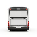 White bus back view isolated on white background Royalty Free Stock Photo