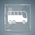 White Bus icon isolated on grey background. Transportation concept. Bus tour transport. Tourism or public vehicle symbol Royalty Free Stock Photo