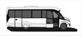 White Bus with an open door, Side view. Tourist bus. Sightseeing bus. Modern flat Vector illustration Royalty Free Stock Photo