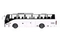 White Bus Side View Isolated Royalty Free Stock Photo