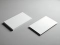 White Business Cards on Gray Background Royalty Free Stock Photo