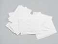 White business envelopes. set of letters envelopes isolated on gray background, selective focus. Royalty Free Stock Photo