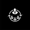 Business human resources icon or logo on dark background Royalty Free Stock Photo