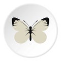 White butterfly icon, flat style Royalty Free Stock Photo