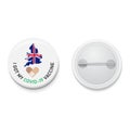White button badge with text campaign I GOT MY COVID-19 VACCINE and England map Royalty Free Stock Photo