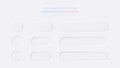 White button Neumorphism design elements vector set. Realistic modern ui buttons collection. Element for Application or Web design Royalty Free Stock Photo