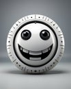 a white button with a smiley face on it\'s face. generative ai