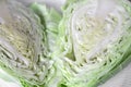 White cabbage on a white plate. Concept for weight loss.