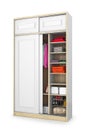 White cabinet with sliding doors