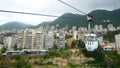 White Cable car on city top in Jounieh