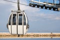 White cable car empty, blue sky Royalty Free Stock Photo