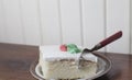 White Cake with Buttercream Icing Royalty Free Stock Photo