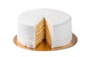 White Cake with hearts on sugarpaste Royalty Free Stock Photo