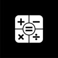 Calculator simple icon or logo on dark background