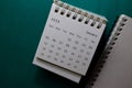 White Calendar January 2020 on office desk background Royalty Free Stock Photo